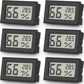 Vaikby 6-Pack Room Thermometer Hygrometer - Digital Humidity Meter & Temperature Gauge with Large LCD Display for Home, Office, Greenhouse, Baby Room - Thermometer Room Temperature & Hydrometer