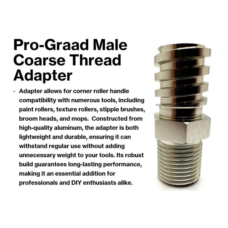 Pro-Graad Aluminum Male Coarse Thread Adapter - Converts Drywall Corner