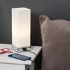 MiniSun Modern Chrome & White Frosted Glass Bedside Touch Table