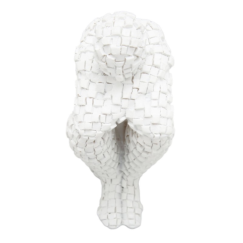 Abstract Mosaic Sculpture White Resin Eco Friendly Bookend Function Thinker