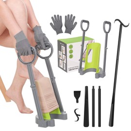 Compression Sock Aid Device - Sock Aids for Compression Stocking - Helper Device for Putting on Hosiery -with Replaceable Dressing Stick