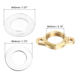 sourcing map 2 Set 0.79 inch Faucet Fixing Bracket, Open Faucet Horseshoe Lock Nuts Mounting Fittings Loose Faucet Repair Nut Durable Washers and Rubber Gasket, Brass