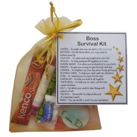 SMILE GIFTS UK Boss Survival Kit Gift (New job, work gift, Secret santa gift for the boss)