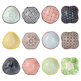 Frcctre Set of 12 Ceramic Dipping Sauce Bowls, 3 Oz Porcelain Pinch Bowls Soy Sauce Dish Set, Small Prep Bowl Condiments Dishes Side Dishes for Sauces Ketchup Appetizer Condiment BBQ