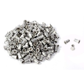Elizabeth Aluminum M6 Length 0.6 inch (15 mm) Nut Rivets Bulk Pack of 200 Metal Sheet Thin Sheet Screw Hole Machined Combination Flat Head Blind Nuts