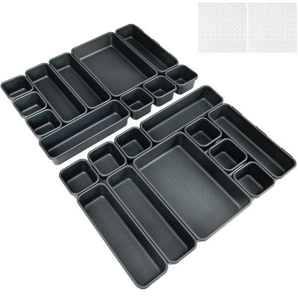 22PCS Desk Drawer Organiser Tidy Dividers Makeup Drawer Dividers 3