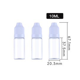 sanyangboli 50PCS 10ml/0.34oz Clear Plastic Squeezable Dropping Bottles Empty Bottles Transparent Sample Packing Storage Container with White Screw Cap for Liquid Dispensing