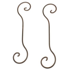 Macosa SA79602 S-Hooks Set of 2 Brown Metal Curved Decorative Hooks Hanging Hooks Kitchen Hooks Utensil Hooks Metal Hooks S-Shape Bathroom Hooks Coat Hooks