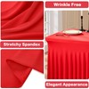 Red Stretchy Spandex Tablecloth for 1.8 m Rectangular Table, Washable