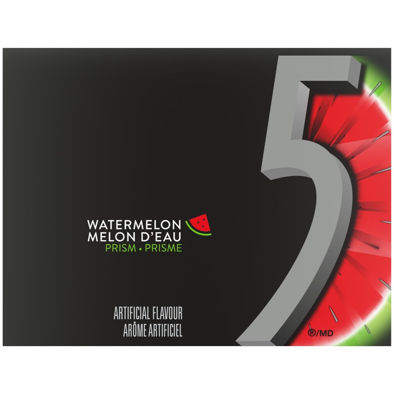Wrigley 5 Prism Electric Watermelon Gum, 10ct x 15pcs, (Imported