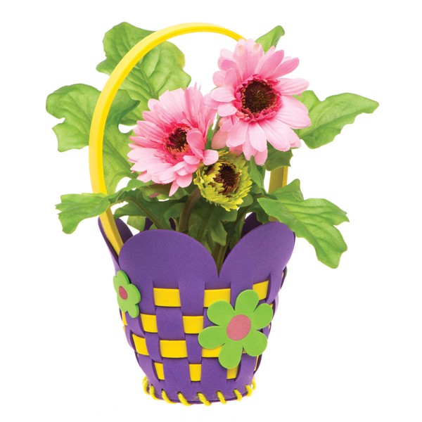 Baker Ross AW361 Flower Basket Weaving Kits (Pack of 4)
