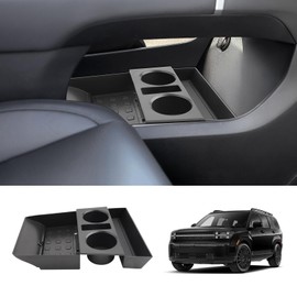 LUWU for 2024 2025 Hyundai Santa Fe Center Console Organizer 2024 Santa Fe Accessories Santa Fe Cup Holder Insert Cup Holder Organizer Santa Fe Lower Console Organizer Storage Tray Drink Holders