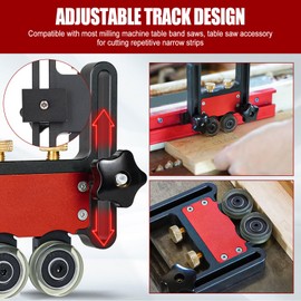 2Pcs Updated Bearing Roller Featherboards Feather Boards for Table Saw Router,Upgrade Your Table Saw with New Versatile Thin Rip Jig and Table Saw Guide for Precise Cuts and Enhanced Safety