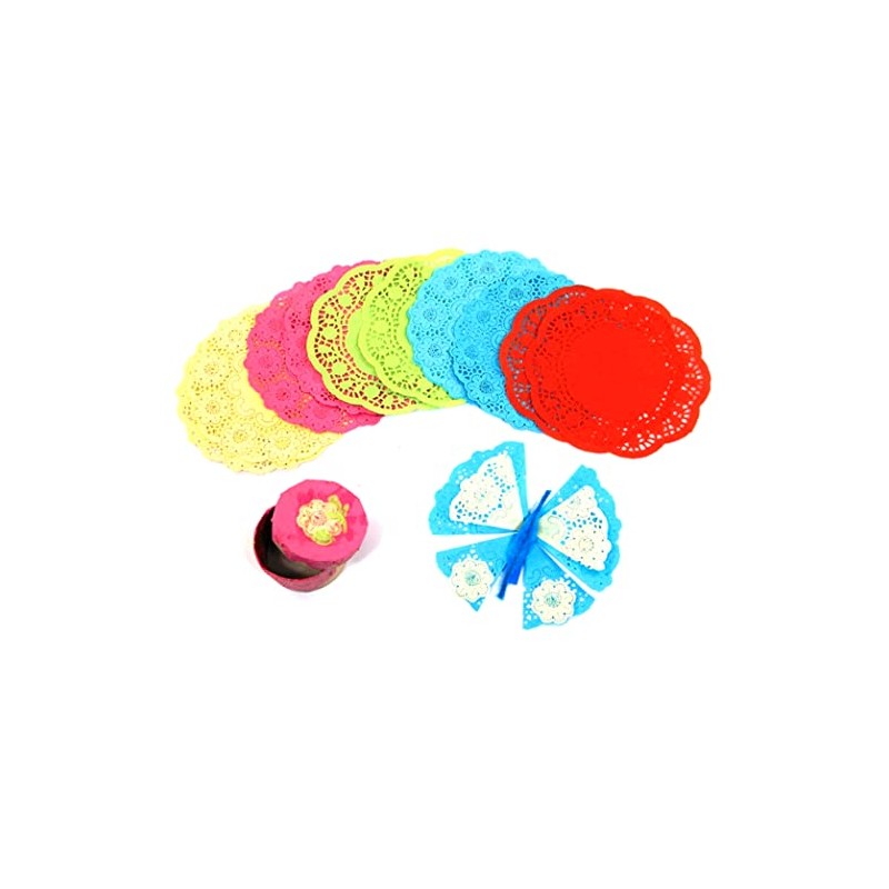 Craftplay Doilies | Assorted colours | Pack of 120 |