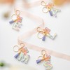 MORSUNBELA Keychain Purple Butterfly Keychain Letter R Key Ring for