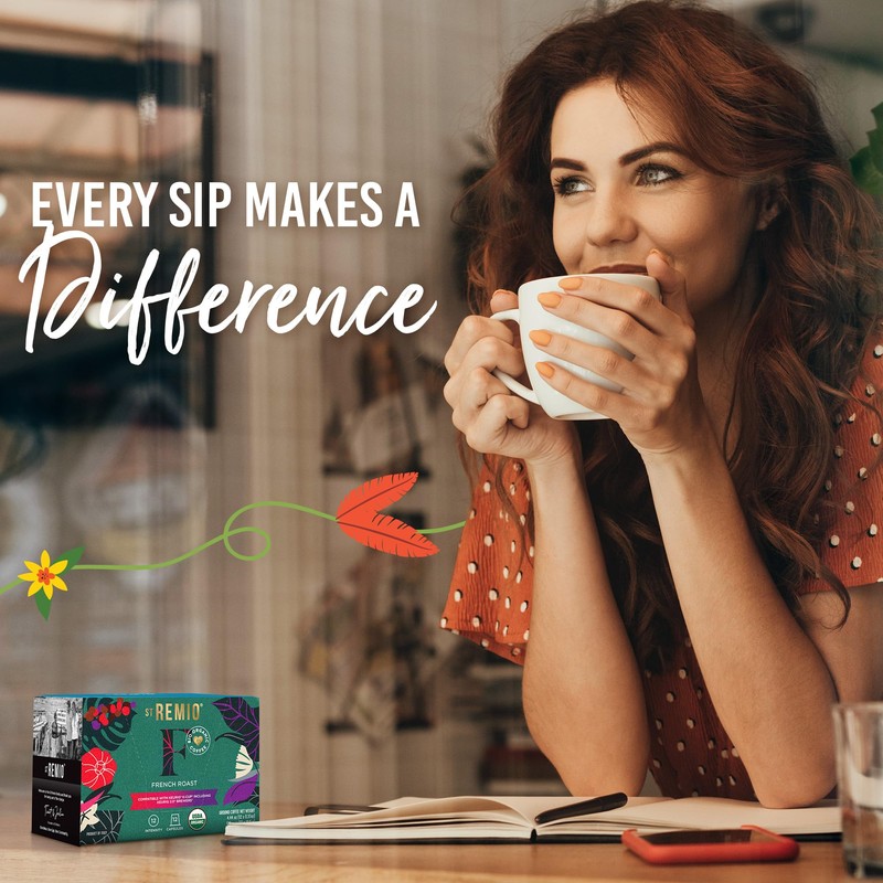 ST REMIO Coffee Pods Single Serve Cups, Dark Roast, Compatible