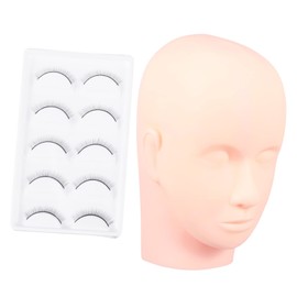 Baluue Eyelash Extension Practice Mannequin Head Model for Makeup Training Realistic Skin Texture for Lash Grafting Includes Closed Eye Head for Beginners