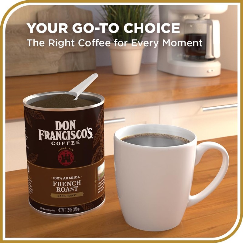 Don Francisco's Premium French Dark Roast Ground Coffee: Rich, Aromatic