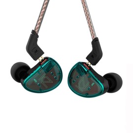 KZ AS10 in-Ear Monitors 5 Balanced Armature Driver Headset, Noise Cancelling Headphones IEMs Earphones with Detachable 2 Pin Cable for Musician,Singer,Guitarist Drummer,Church (Cyan,Without Mic)