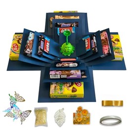 TTLYYXQMY Caja de regalo sorpresa de explosión sorpresa Caja de regalo sorpresa The Lovebox Caja de explosión de San Valentín Caja sorpresa de cinco pisos Caja sorpresa (azul)