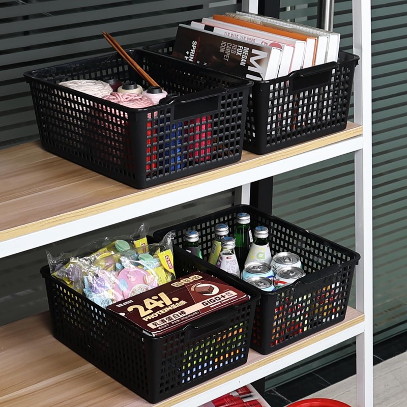 Guankan Kitchen Storage Basket Bin Set of 3, Plastic Organizer