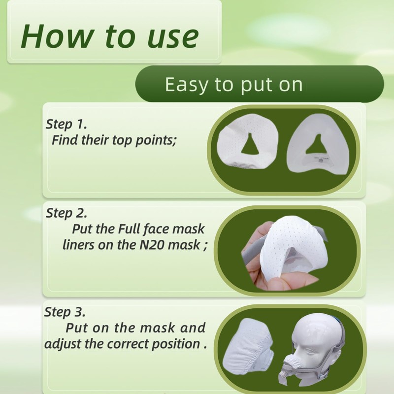 4 Pack Nasal CPAP Mask Liners Compatible with Medium Size