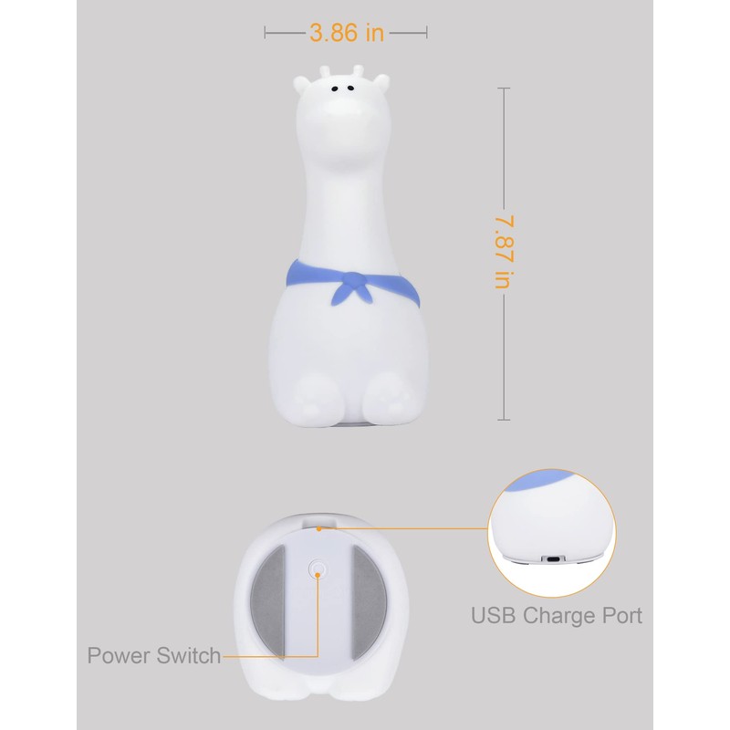 Giraffe Light, Multicolor Cute Nursery Night Lights with Warm White