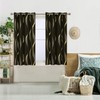 Deconovo Blackout Grommet Gold Pattern Printed Curtains, Black/Wave, 52W x
