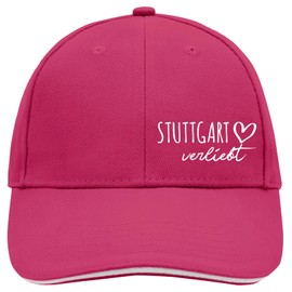 Huuraa Unisex Kappe Stuttgart verliebt Geschenk Pink/White Stuttgart Mitbringsel