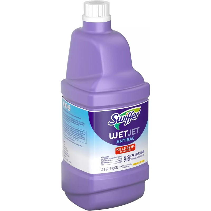 Swiffer Wetjet Antibacterial Solution Refill Fresh Citrus Scent, 1.25 Liters