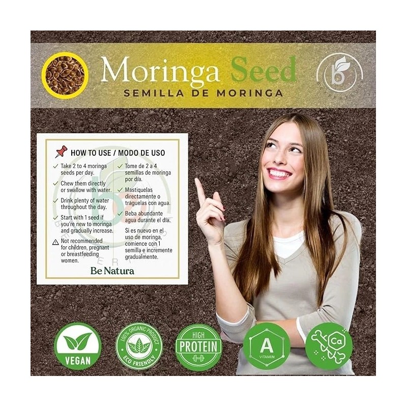 BEXPERTSUSA Store Moringa Seeds (Semillas) – 3.5 oz (Approx. 350