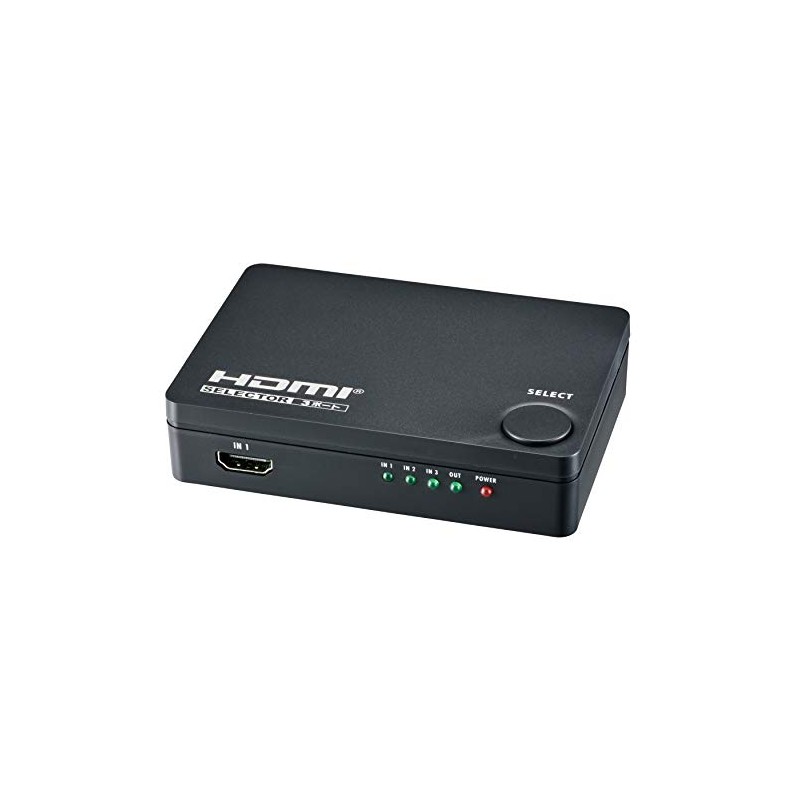 OHM 3-Port HDMI Selector Black AV-S03S-K 05-0576 Ohm Electric