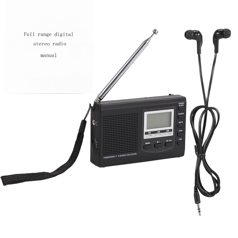 VBESTLIFE Portable Mini Radios FM/MW/SW Receiver w/ Digital Alarm Clock