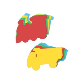 Train and Dump Truck Colorful Paper Shaped Craft Sheets - 24 Count