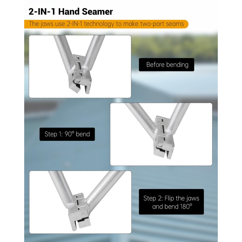 2-in-1Standing Seam Roofing Hand Seamer Tools, Metal Roofing Hand Seamer
