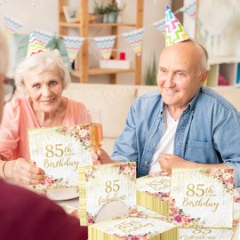 85th Birthday Napkins,40pcs 85th Birthday Party Decorations Paper Napkins Disposable Rose Gold Happy 85th Birthday and 85 Fabulous Napkins 85th Birthday Napkins for Women Men