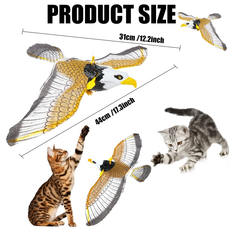 LOMIMOS Flying Bird Cat Toy, Interactive Hanging Spinning Simulation Bird