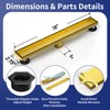 Bernkot Linear Shower Drain 18", Brushed Gold Floor Drain with
