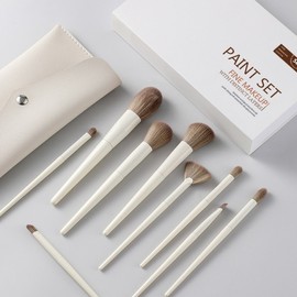 Travel Makeup Brush Set a17 Soft Loose Foundation Blush Eyeshadow Highlighter Brush 0 to 10 Plastic Handle [Bag] 20ea