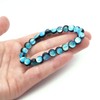 Gold Stone Luminous Hateruma Blue Firefly Glass Bracelet 0.3 inch