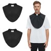 2pcs in Pack Unisex Clergy Black Tab Collar Clerical Bib