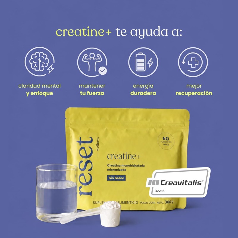 RESET WELLNESS CREATINE+ Sin Sabor 300 G