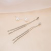 White Pearl Crystal Long Tassels Earrings Cz Chain Tassel Dangle