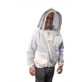 FOREST BEEKEEPING Supply Ventilated Jacket - Clear View Fencing Veil YKK Brass Zippers Ultra Light Weight & Maximum Protection Professional & Beginner Beekeepers (Small)