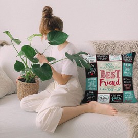 Mothers Day Best Friend Women Gifts, Birthday Gift for Best Friends Female, Friendship Gifts for Women Friends, Bestie Gifts for Girls, Birthday Gift Ideas for Bff Woman Throw Pillow Cover 18"X 18"