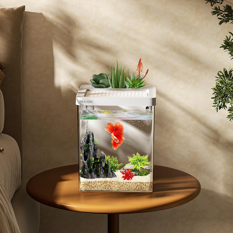 ERAARK Smart Betta Fish Tank 1.5 Gallon Aquarium kit self