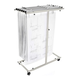 Adir Corp. Wall Mount Blueprint Storage - Hanging Poster Display Rack - Plans File Holder Organizer - Ideal For Small Or Big Office, Home (Sand Beige)