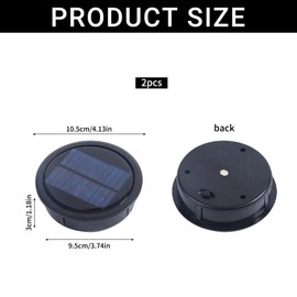 HUIKUANGEU Solarleuchten Ersatz,2 Stück Wasserdicht Solar Ersatzdeckel 10.5cm,Solarlampen Ersatz,Solarpanel Laterne Deckel,Ersatz Solarmodul für Gartenleuchten,für Solarlampen Laterne Deckel Garten