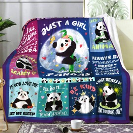 Panda Blanket Soft Warm Lightweight Flannel Pandas Throw Blankets Cute Panda Bed Bedding Couch Sofa Decor Christmas Birthday Gifts for Adults Kids Girls 60"x50"