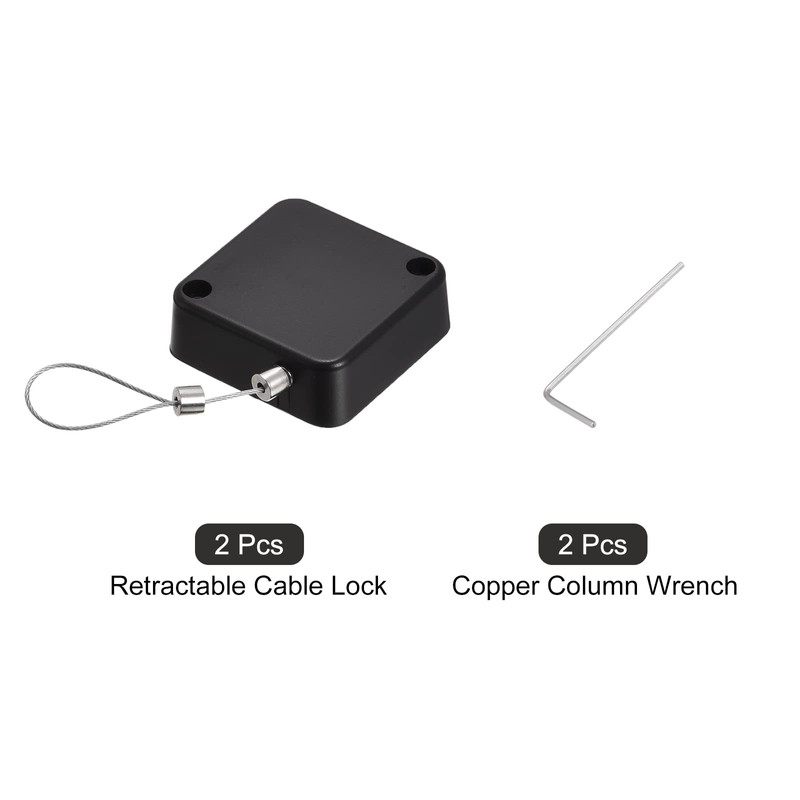 MECCANIXITY Retractable Cable Lock with Self-Adhesive, Remote Control Security Lock